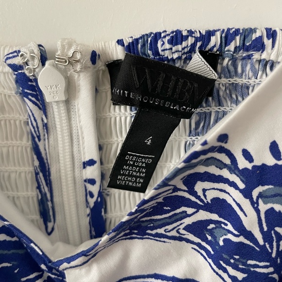 Ruched Blouse in Blue and White Paisley - Picture 3 of 3